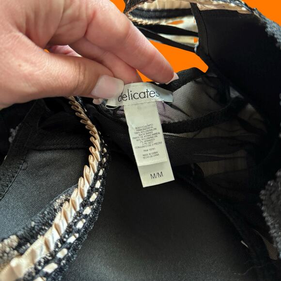 00's vintage mesh lace frilly bustier y2k lingerie baby doll MEDIUM delicates - Picture 6 of 8